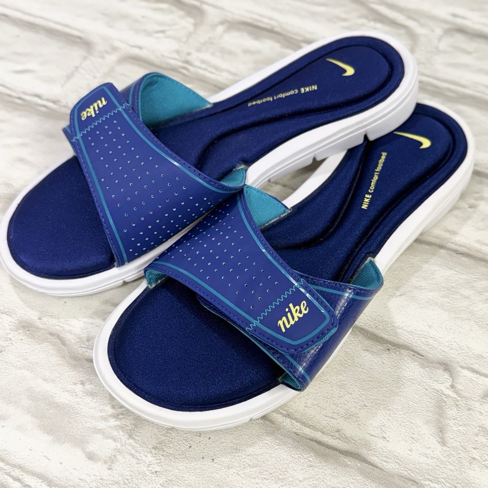 Nike Comfort Footbed Women's Size 10 Blue Thong Flip Flop Slip On Sandal Shoes